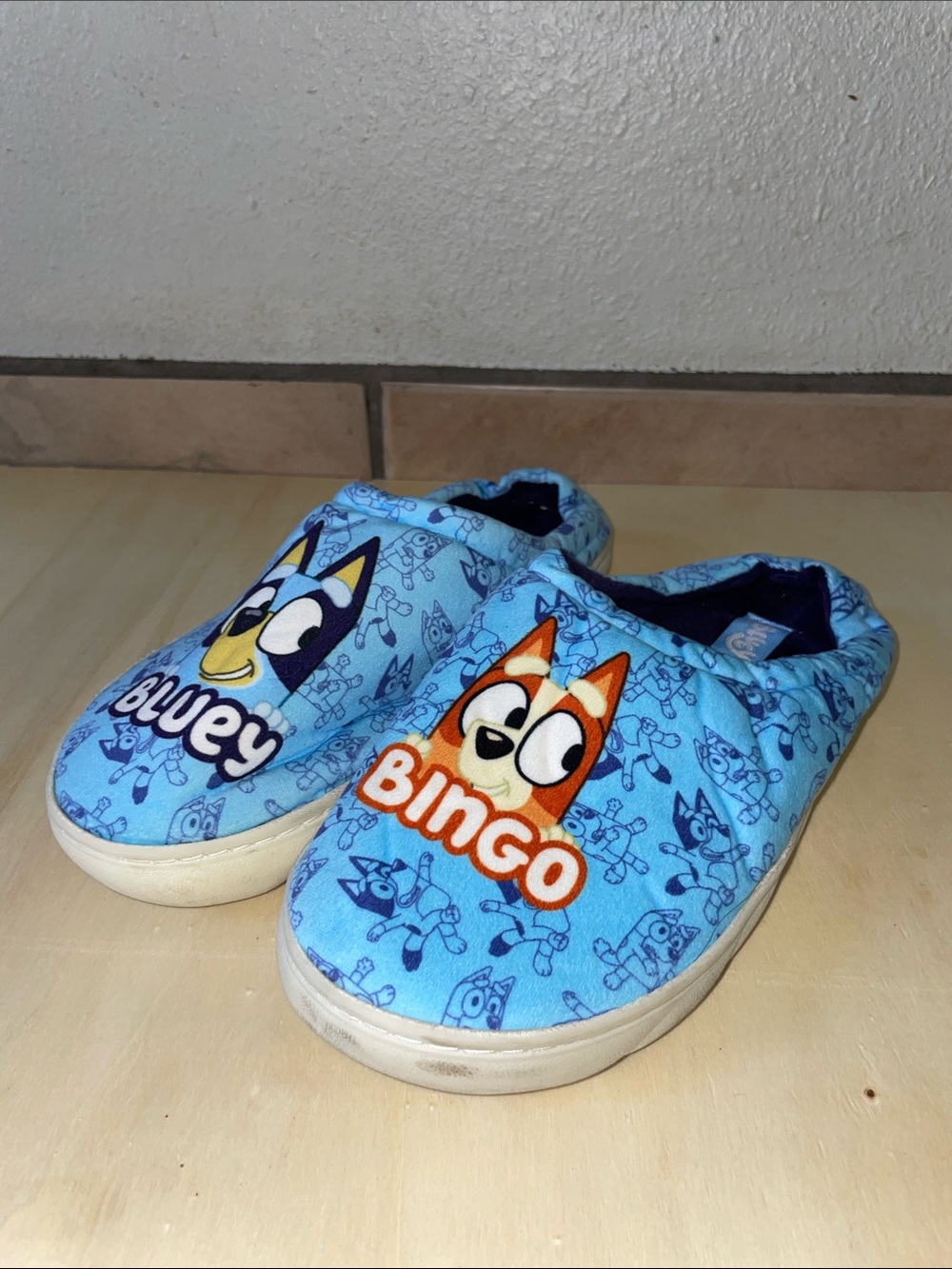 Blue 'Bingo' Slip-On' Slippers W10